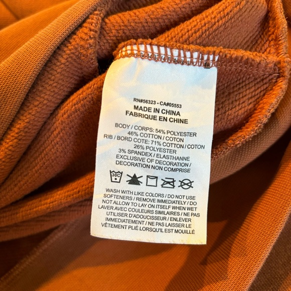 Nike Cropped Dri-Fit Sweatshirt - Orange - Size Large - Picture 5 of 6